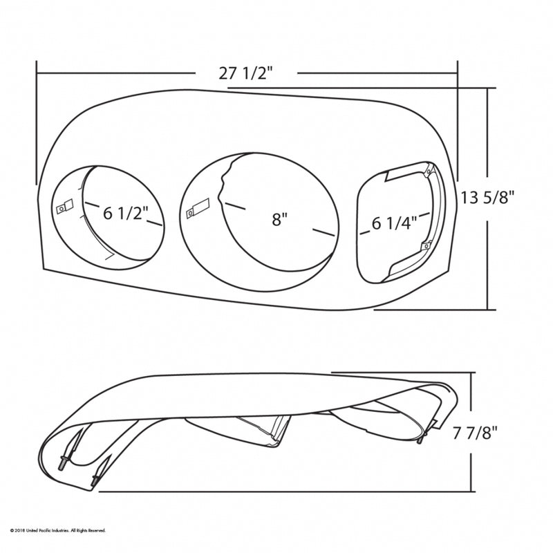 Freightliner Century -2005 chrome plastic headlight bezel - SINGLE