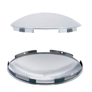 Stainless steel 6 uneven notch front hubcap with 7/16" lip - dome