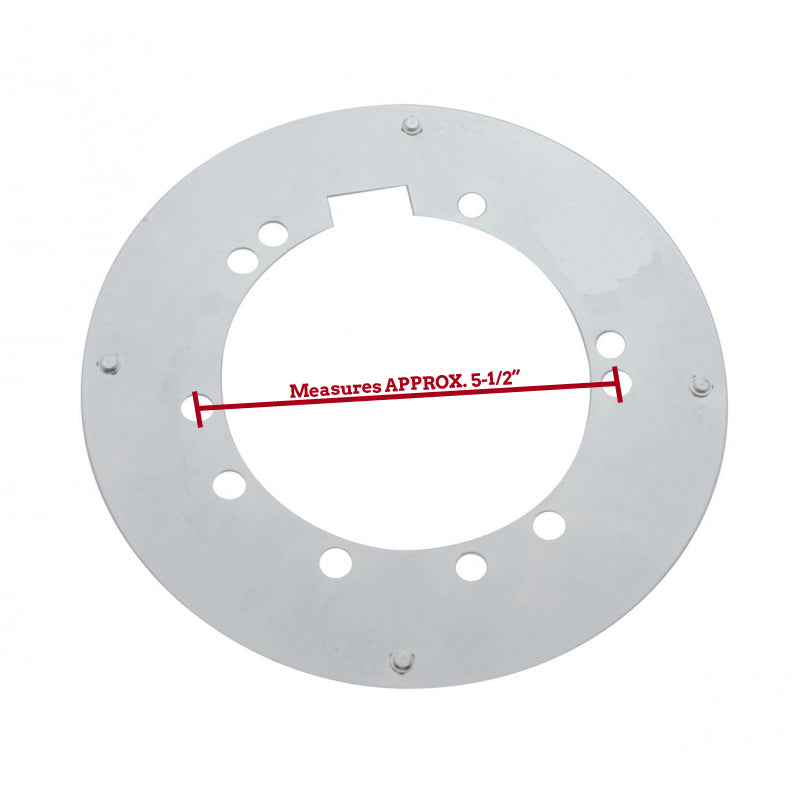 Universal trailer hub cap mounting bracket w/notch