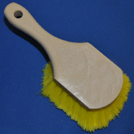 Fender scrub brush with 8" plastic handle