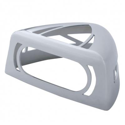 Peterbilt 379 chrome plastic headlight turn signal cover, no visor - fits low profile UP LED light