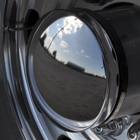 Chrome 8" diameter rear axle hubcap with 1" lip - dome