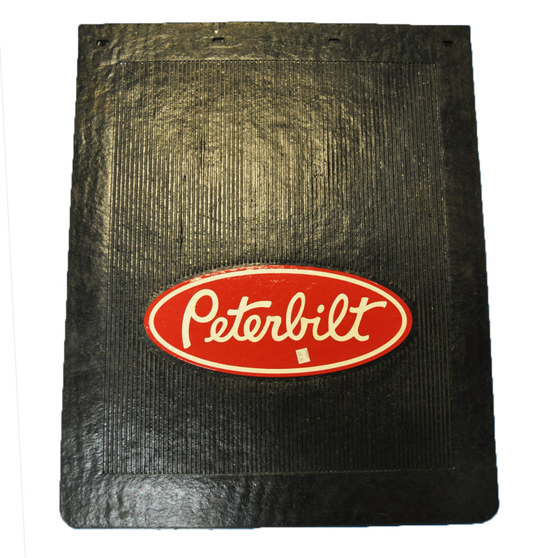 Peterbilt 24" x 30" deluxe black mudflap w/red and white logo