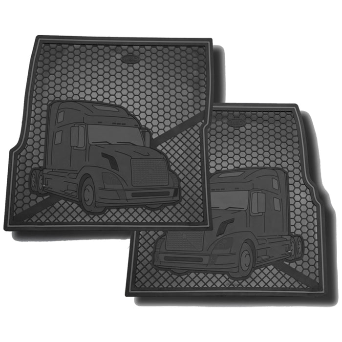 Volvo plain black colored rubber floor mats - PAIR