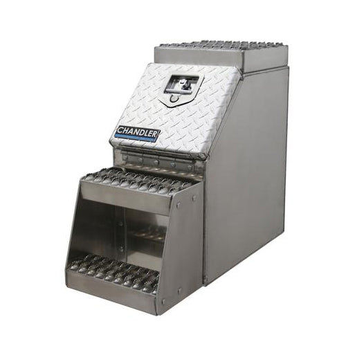 24" (H) x 28" (D) x 12" (L) aluminum step saddle box / frame mount tool box/step