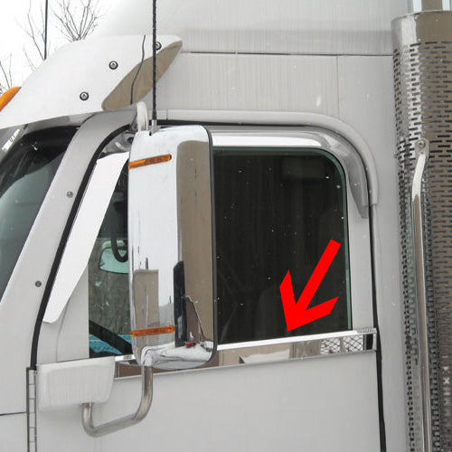 Freightliner Coronado 2010+ stainless steel under door window trim - PAIR