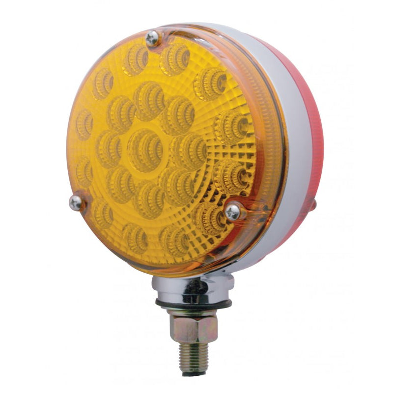 Amber/Red 21 diode 4" round LED turn signal light w/reflectors