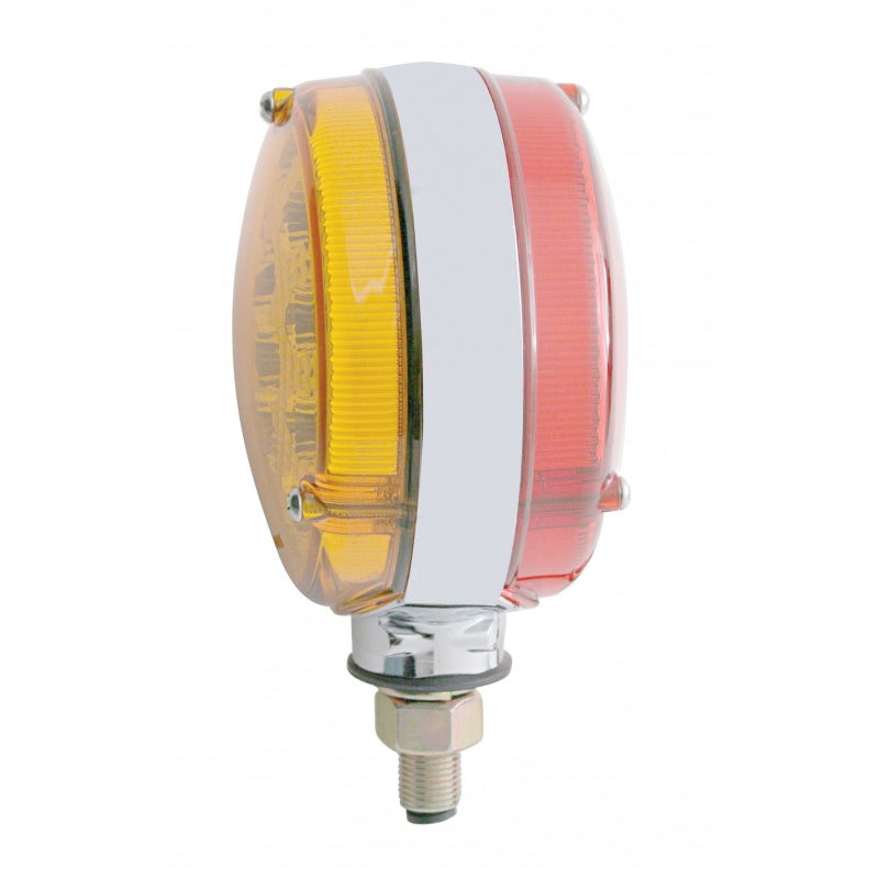 Amber/Red 21 diode 4" round LED turn signal light w/reflectors