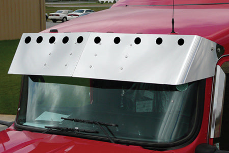 Kenworth T600 w/curved windshield 13" drop visor w/10 round 2" light holes