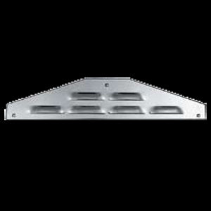 18" stainless steel mud flap accents w/louvers, 3 bolt holes - PAIR