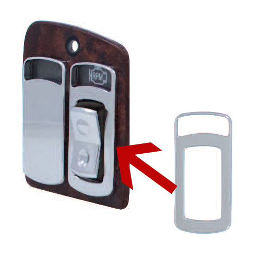 Kenworth T2000 chrome plastic rocker switch surround - PAIR - Open