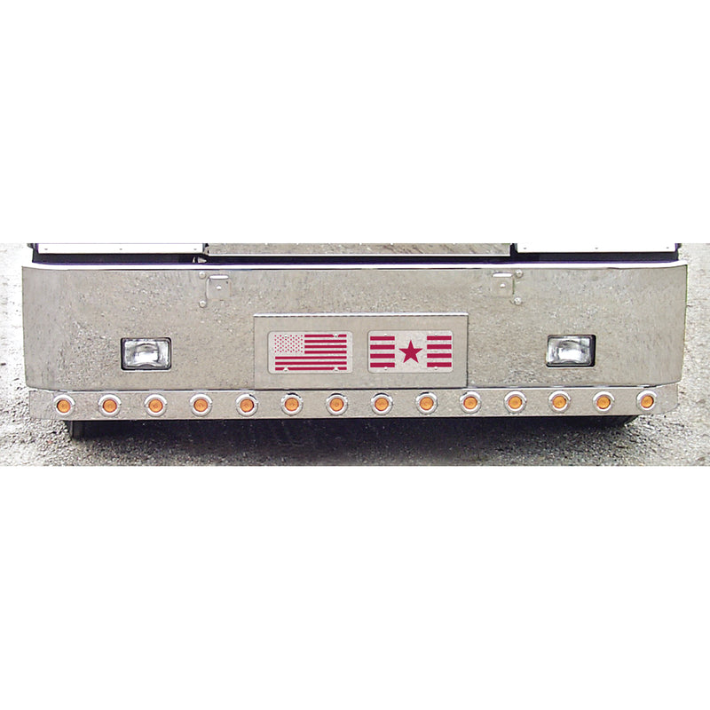 Kenworth w900 stainless steel 2-license plate holder/step hole cover