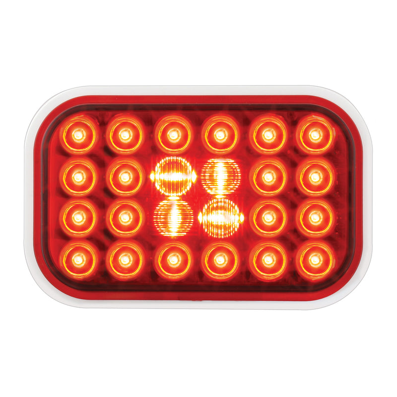 Pearl Red rectangular 24 diode LED stop/turn/tail light