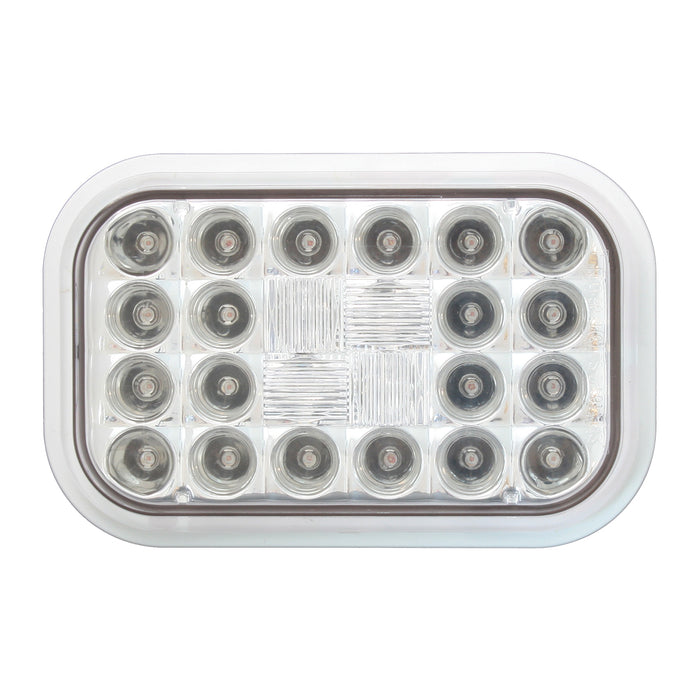 Pearl Amber rectangular 24 diode LED turn signal light - CLEAR lens
