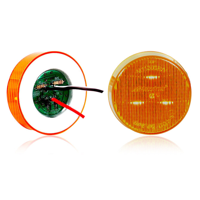 Maxxima Amber 2.5" flat round 3 diode LED turn signal light