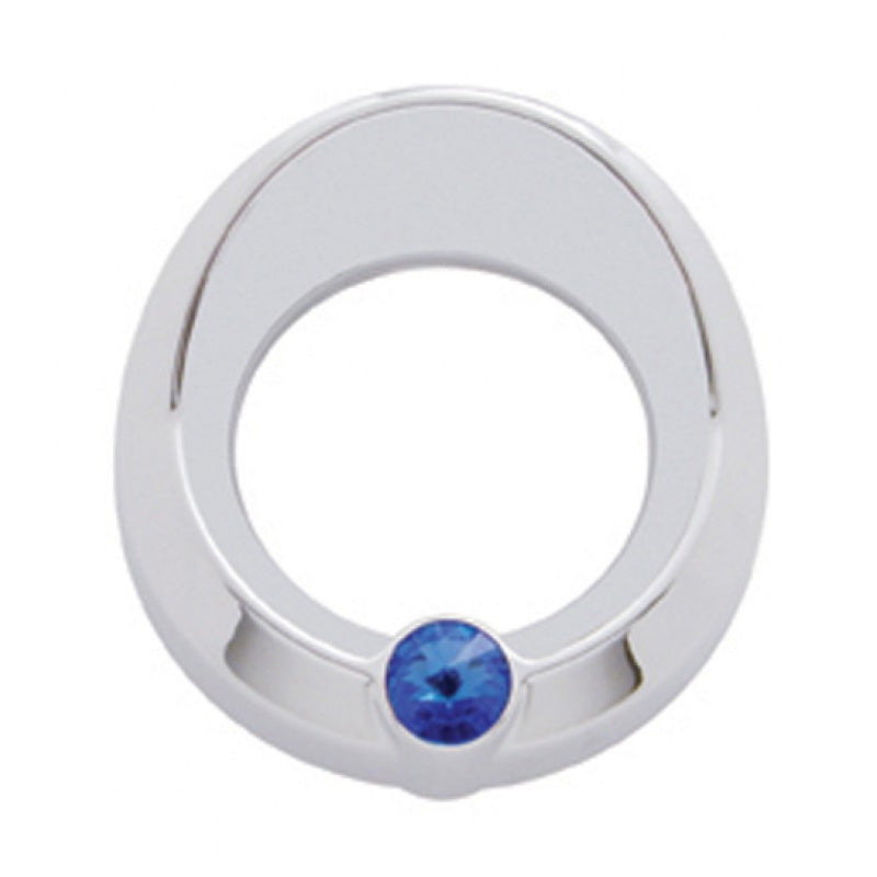 Universal chrome plastic small gauge cover with jewel, visor