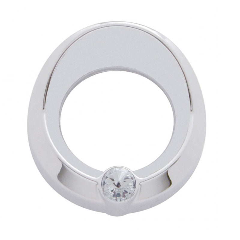 Universal chrome plastic small gauge cover with jewel, visor