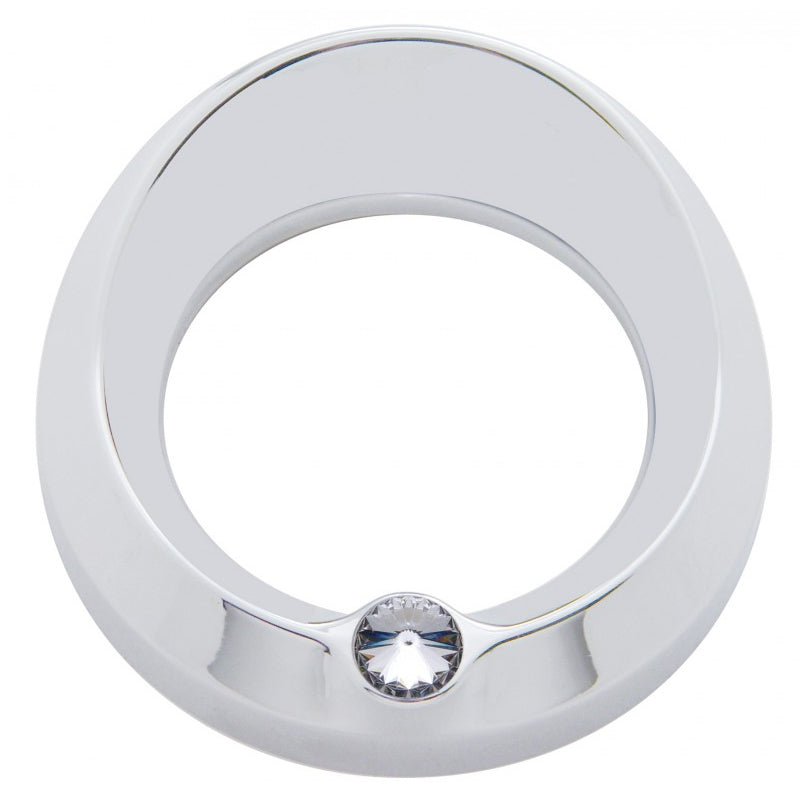 Peterbilt -2005 / Freightliner Classic/FLD chrome plastic speed/tach bezel w/visor, jewel