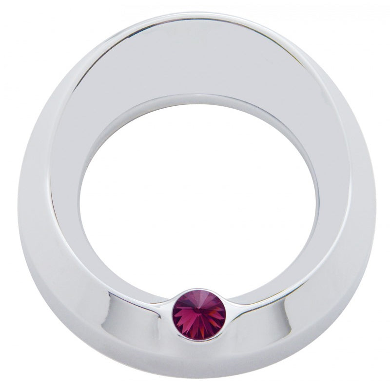 Peterbilt -2005 / Freightliner Classic/FLD chrome plastic speed/tach bezel w/visor, jewel