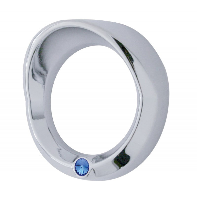 Peterbilt 379/389 2006+ chrome plastic small gauge cover w/jewel, visor