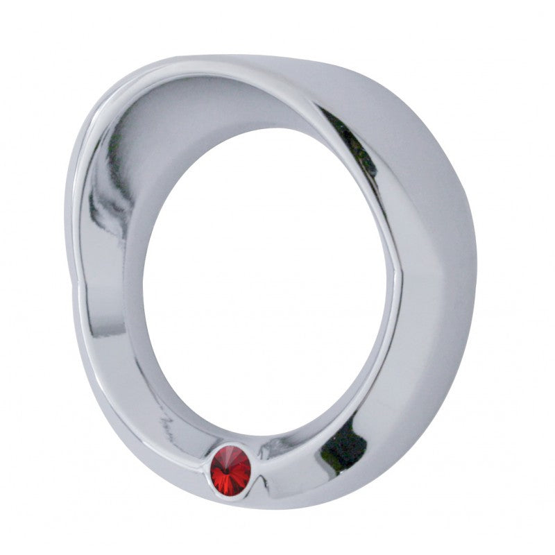 Peterbilt 379/389 2006+ chrome plastic small gauge cover w/jewel, visor