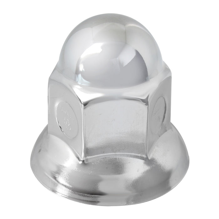33mm chrome steel push-on lugnut cover w/flange