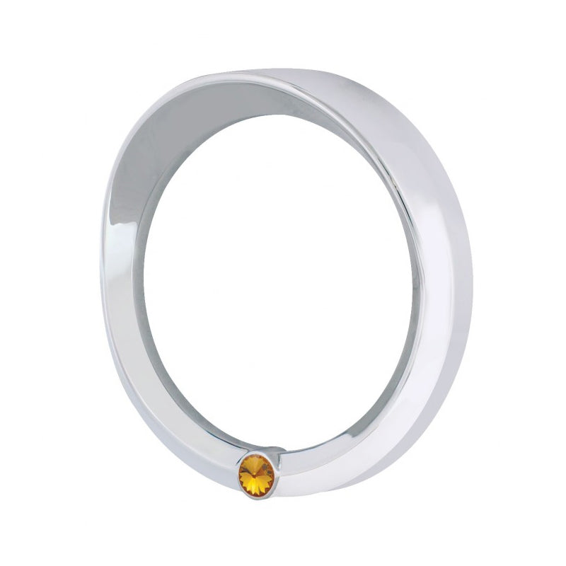 Peterbilt 379/386/389 2006-2021 chrome plastic speedometer/tachometer gauge cover w/jewel, visor