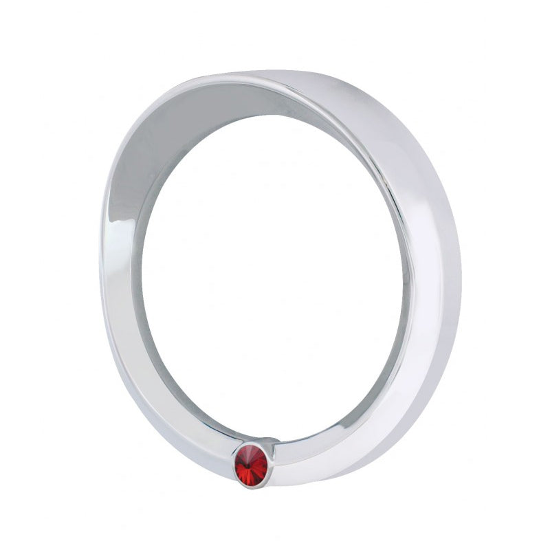 Peterbilt 379/386/389 2006-2021 chrome plastic speedometer/tachometer gauge cover w/jewel, visor