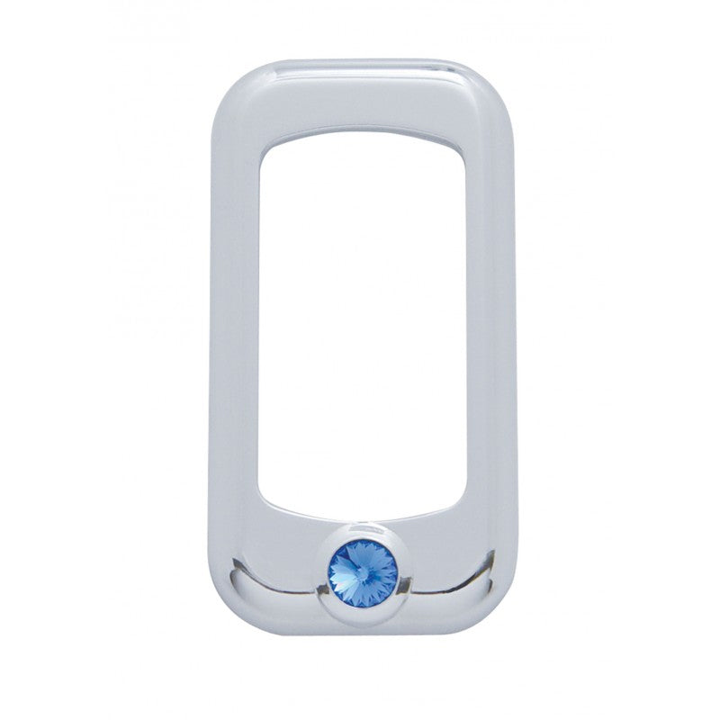 Chrome plastic rocker switch trim for Freightliner, Kenworth, or Peterbilt - w/jewel, 3/PACK