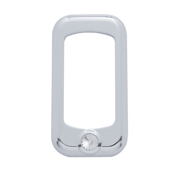 Chrome plastic rocker switch trim for Freightliner, Kenworth, or Peterbilt - w/jewel, 3/PACK