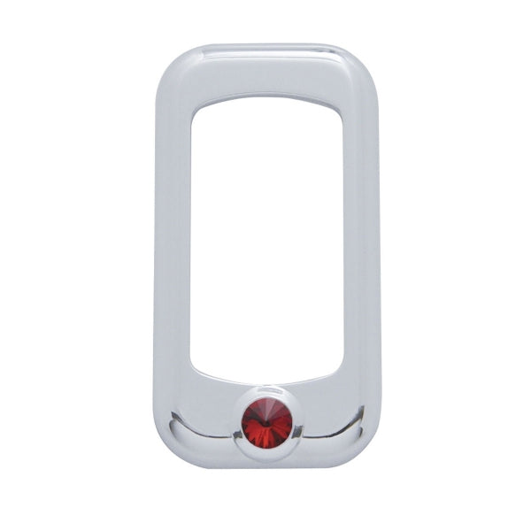 Chrome plastic rocker switch trim for Freightliner, Kenworth, or Peterbilt - w/jewel, 3/PACK