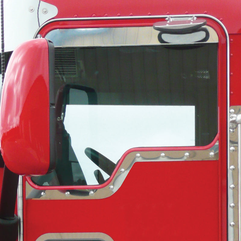 Kenworth w/Daylite Door stainless steel "Slim Style" contoured under window trim - PAIR