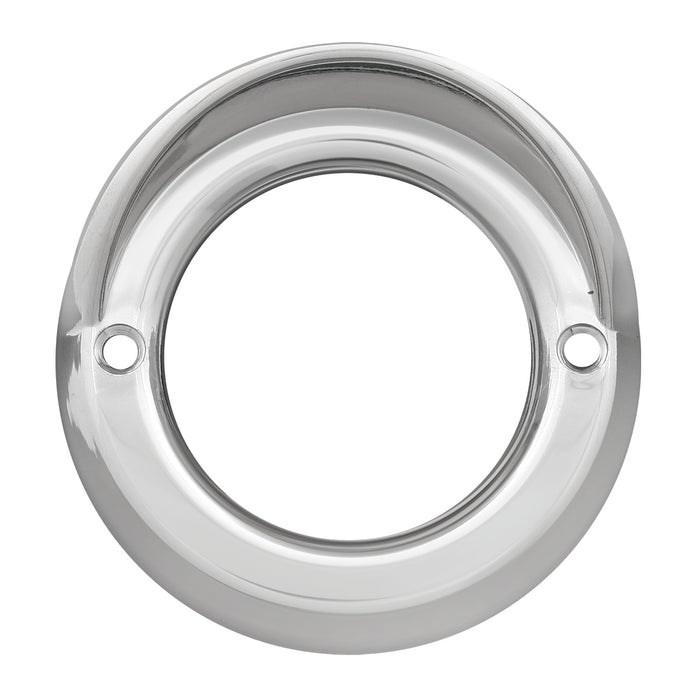 2.5" round chrome plastic grommet cover w/visor - smooth edge