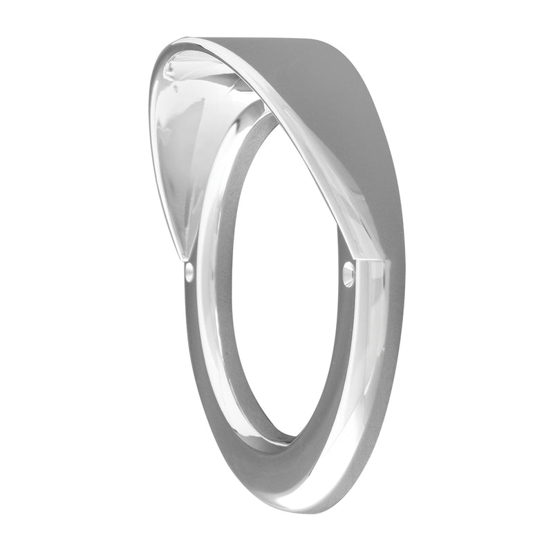 4" round chrome plastic light bezel with visor