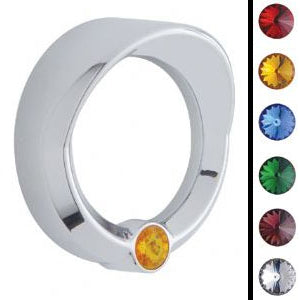 Freightliner Century/Coronado small chrome plastic gauge cover w/visor, w/jewel