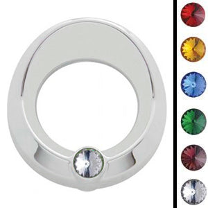 Freightliner Century/Coronado small chrome plastic gauge cover w/visor, w/jewel