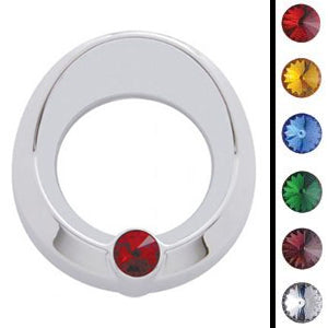 Freightliner Century/Coronado small chrome plastic gauge cover w/visor, w/jewel