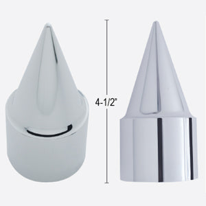 33mm chrome plastic stiletto spike thread-on lugnut cover w/flange