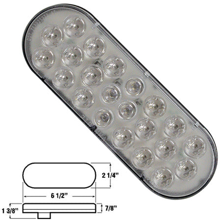 Red Piranha oval 22 diode LED stop/turn/tail light - CLEAR lens