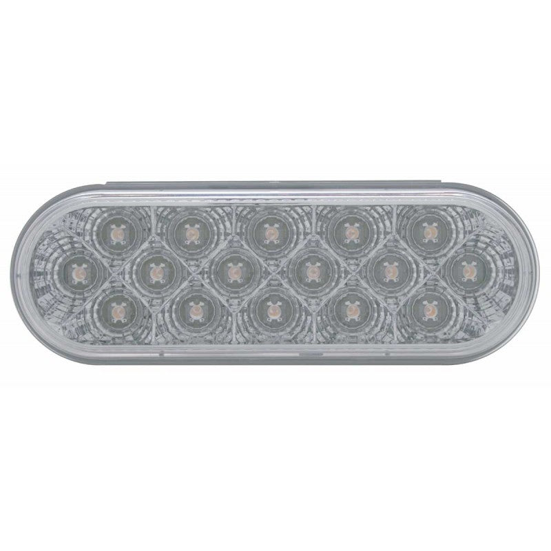Amber oval 16 diode LED turn signal light w/reflector - CLEAR lens