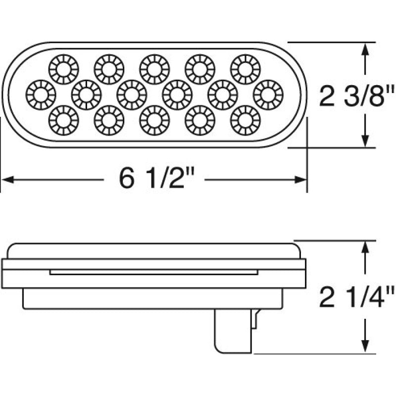Amber oval 16 diode LED turn signal light w/reflector - CLEAR lens
