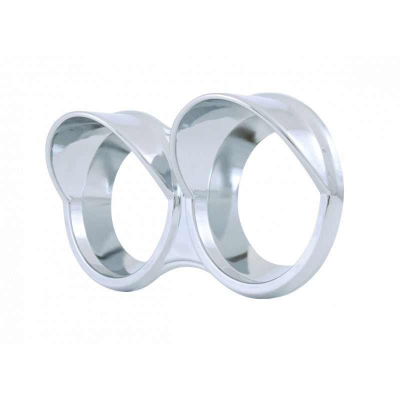 Kenworth T660/W900 2006+ chrome plastic small double gauge cover with visors