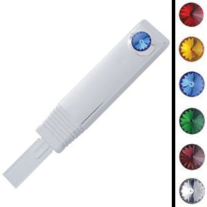 Chrome plastic OEM style turn signal lever cover w/jewel