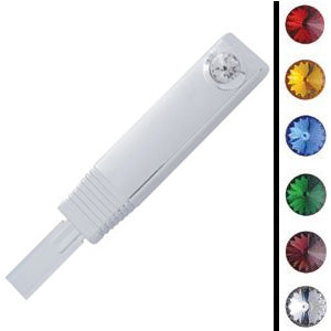 Chrome plastic OEM style turn signal lever cover w/jewel