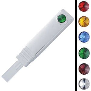 Chrome plastic OEM style turn signal lever cover w/jewel