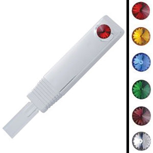 Chrome plastic OEM style turn signal lever cover w/jewel