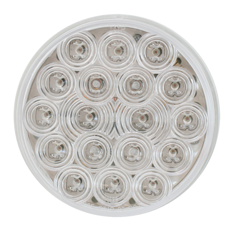 "Fleet" Amber 4" round 18 diode LED turn signal light - CLEAR lens