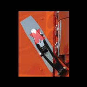 Peterbilt 389 stainless steel under hood latch trims - PAIR