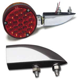 Chrome 90-degree light mounting bracket for post-mount pedestal lights