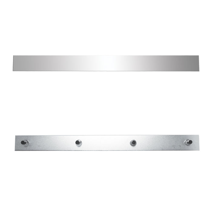 24" stainless steel top mudflap plate w/4 welded studs